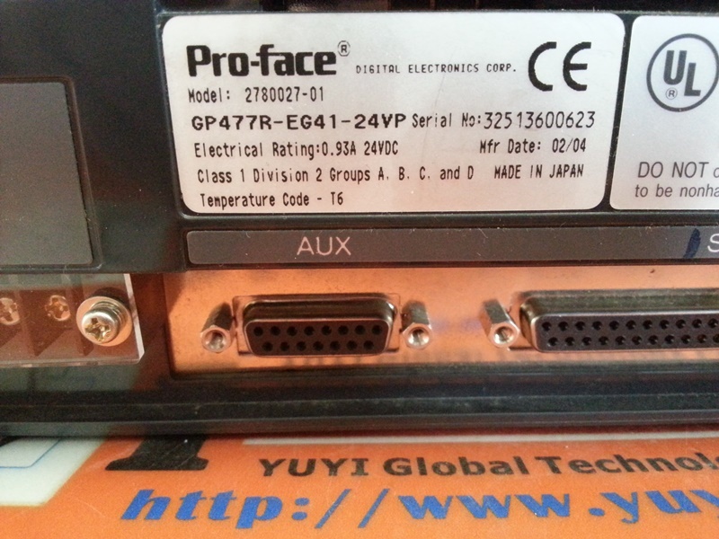Pro-face GP477R-EG41-24VP 2780027-01 GRAPHIC PANEL - PLC DCS SERVO